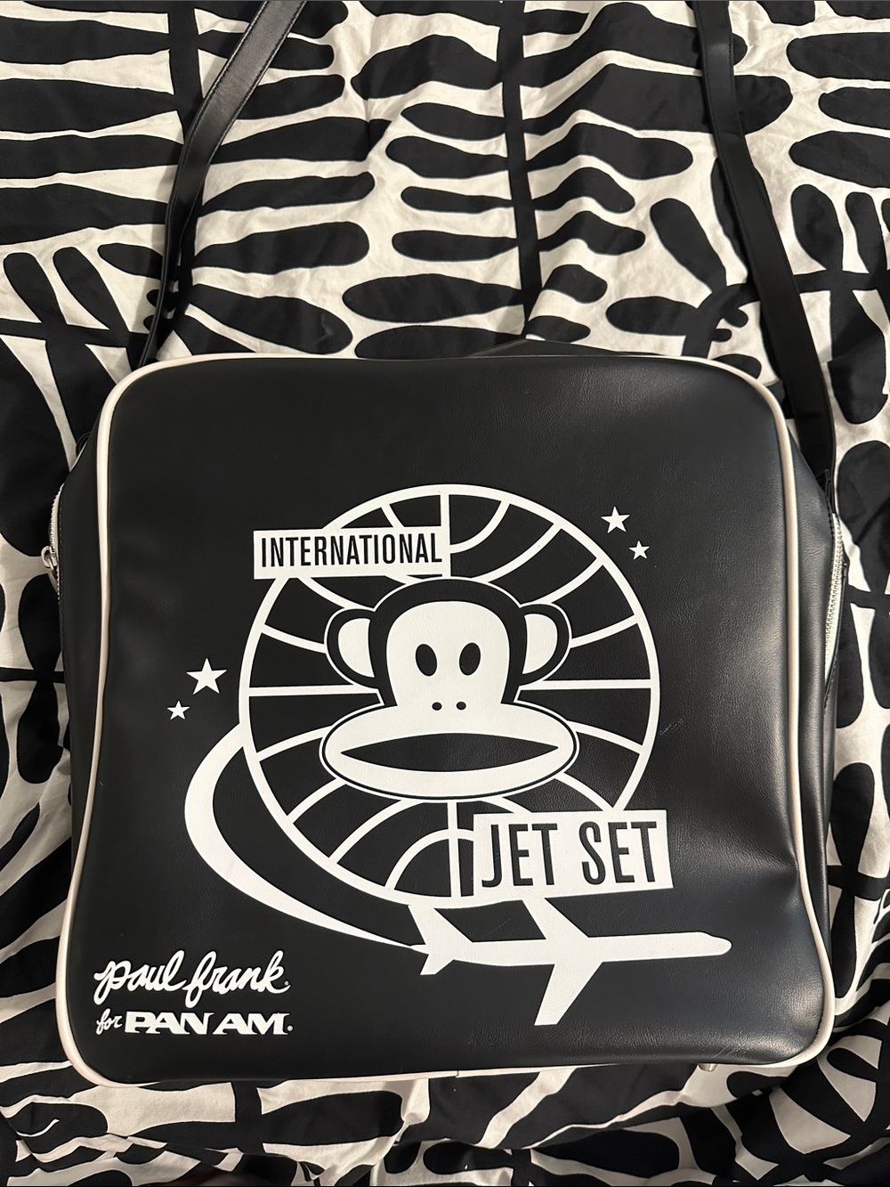 Paul Frank Black and White 'International Jet Set' PAN AM Messenger Bag